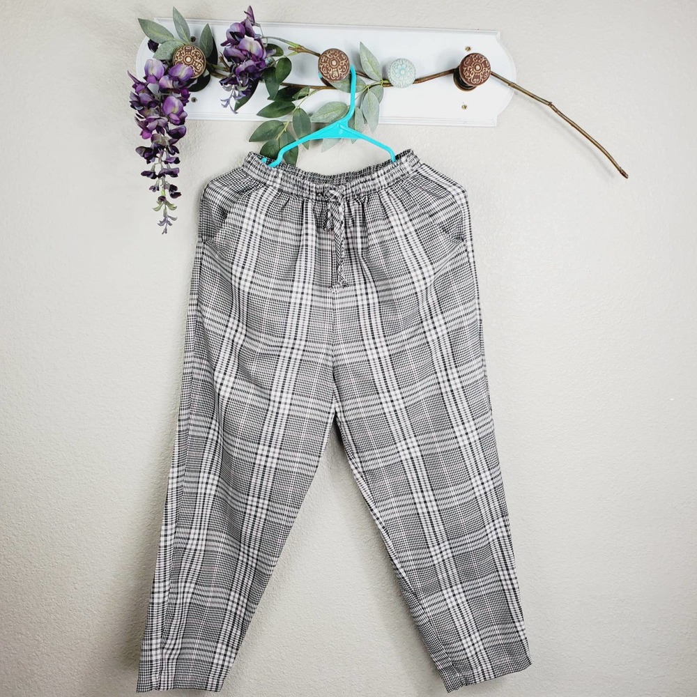 Wild Fable Academia Tapered Plaid High Rise Elastic Pants